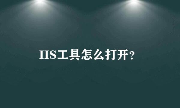 IIS工具怎么打开？