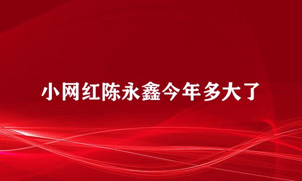 小网红陈永鑫今年多大了