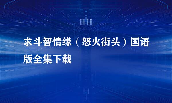 求斗智情缘（怒火街头）国语版全集下载