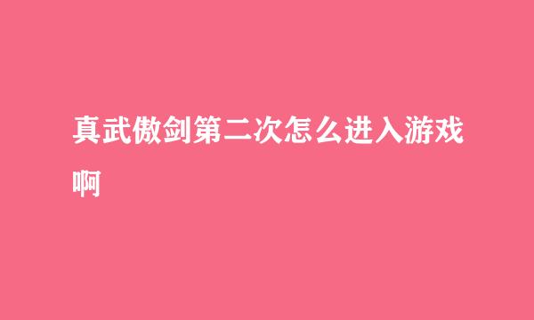 真武傲剑第二次怎么进入游戏啊