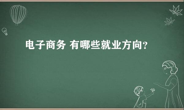 电子商务 有哪些就业方向？