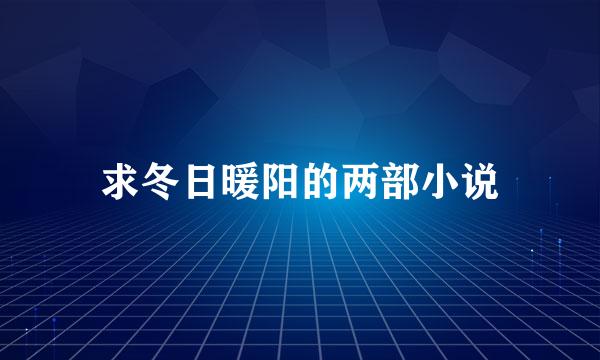 求冬日暖阳的两部小说