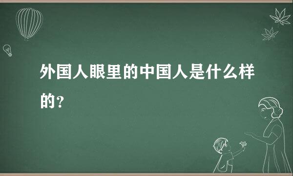 外国人眼里的中国人是什么样的？