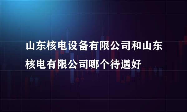 山东核电设备有限公司和山东核电有限公司哪个待遇好