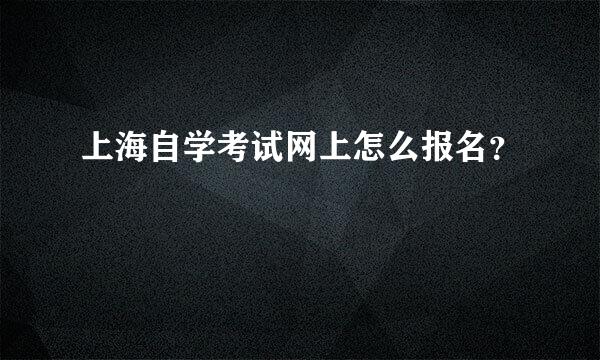 上海自学考试网上怎么报名？