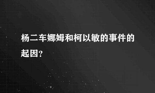 杨二车娜姆和柯以敏的事件的起因？