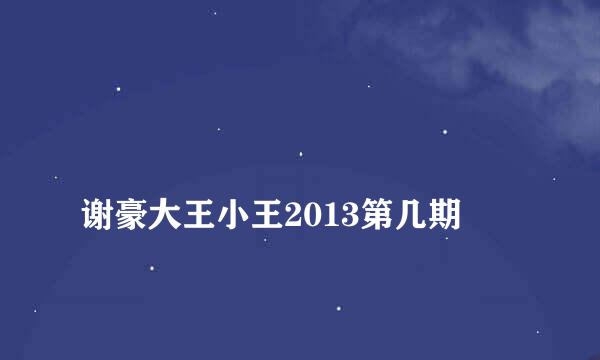 
谢豪大王小王2013第几期
