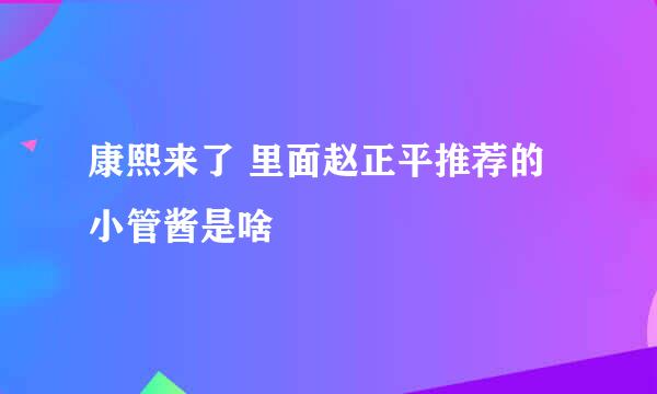 康熙来了 里面赵正平推荐的小管酱是啥