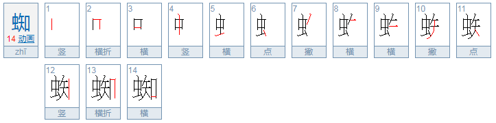 蜘能组什么二字词。 除了蜘蛛