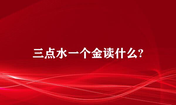 三点水一个金读什么?