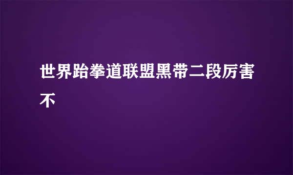 世界跆拳道联盟黑带二段厉害不