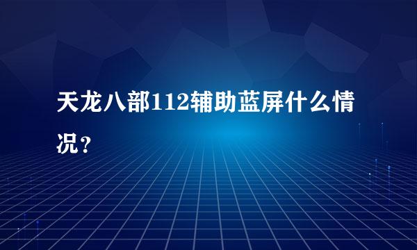 天龙八部112辅助蓝屏什么情况？