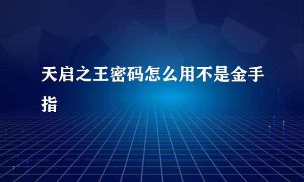 天启之王密码怎么用不是金手指