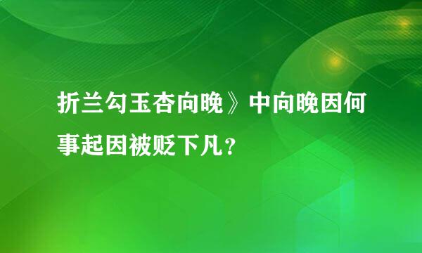 折兰勾玉杏向晚》中向晚因何事起因被贬下凡？