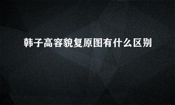 韩子高容貌复原图有什么区别