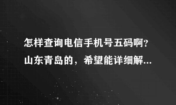 怎样查询电信手机号五码啊？山东青岛的，希望能详细解答一下，谢谢~