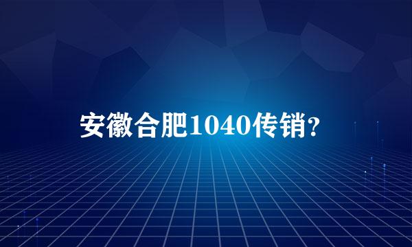 安徽合肥1040传销？