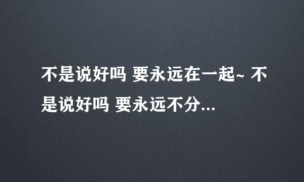 不是说好吗 要永远在一起~ 不是说好吗 要永远不分离~是哪首歌的歌词