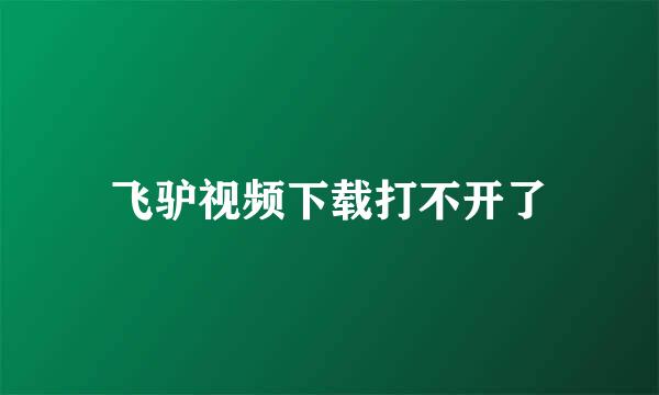 飞驴视频下载打不开了