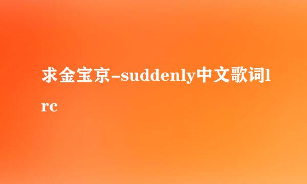 求金宝京-suddenly中文歌词lrc