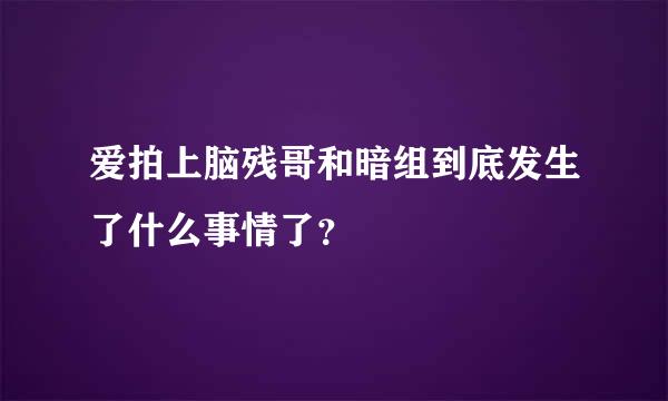 爱拍上脑残哥和暗组到底发生了什么事情了？