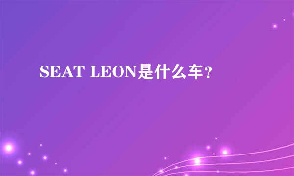 SEAT LEON是什么车？