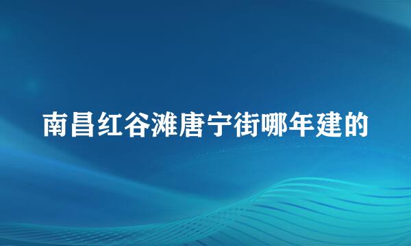 南昌红谷滩唐宁街哪年建的