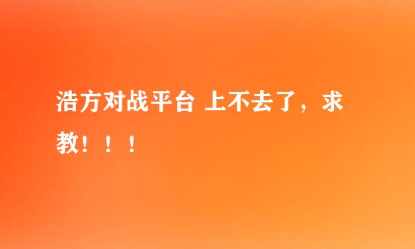 浩方对战平台 上不去了，求教！！！