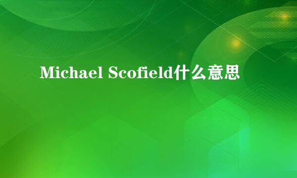 Michael Scofield什么意思