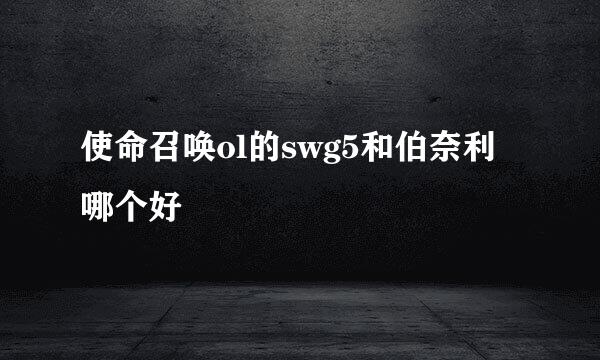 使命召唤ol的swg5和伯奈利哪个好