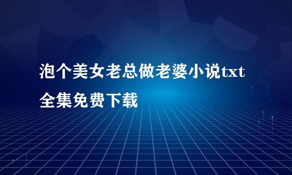 泡个美女老总做老婆小说txt全集免费下载