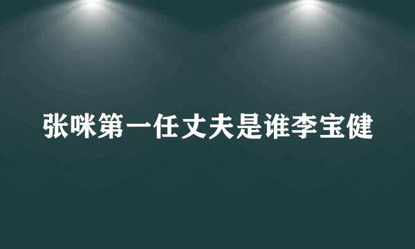 张咪第一任丈夫是谁李宝健