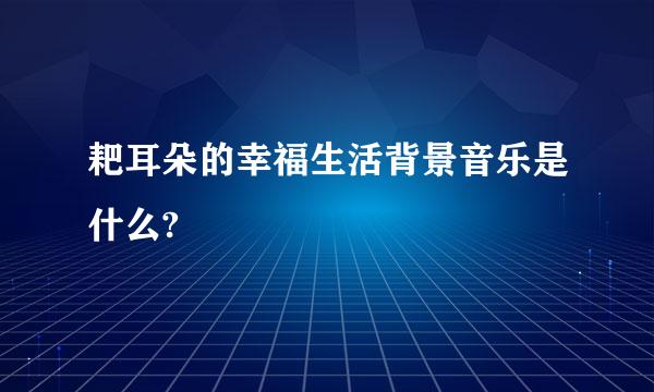 耙耳朵的幸福生活背景音乐是什么?