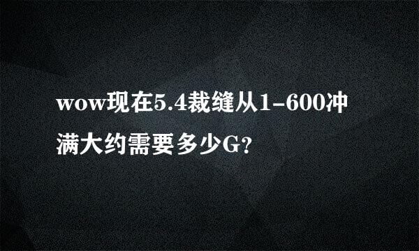 wow现在5.4裁缝从1-600冲满大约需要多少G？