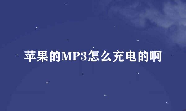 苹果的MP3怎么充电的啊