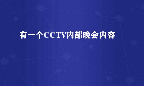 有一个CCTV内部晚会内容