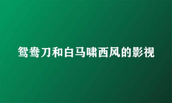 鸳鸯刀和白马啸西风的影视