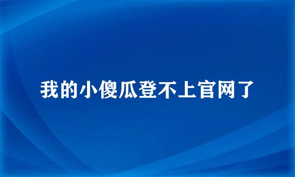 我的小傻瓜登不上官网了