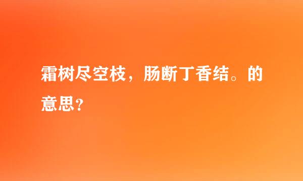 霜树尽空枝，肠断丁香结。的意思？