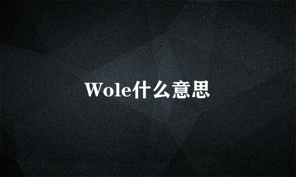 Wole什么意思