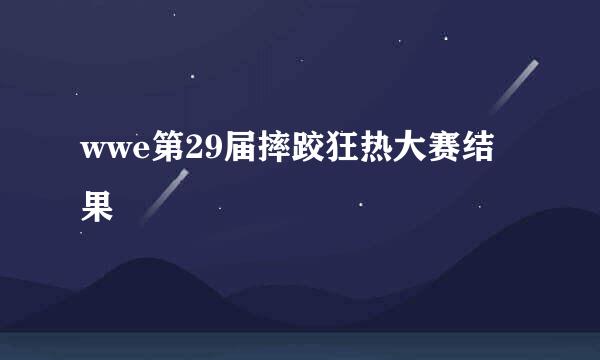 wwe第29届摔跤狂热大赛结果