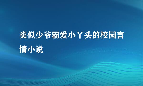 类似少爷霸爱小丫头的校园言情小说