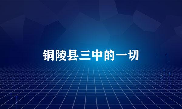 铜陵县三中的一切