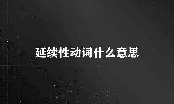 延续性动词什么意思