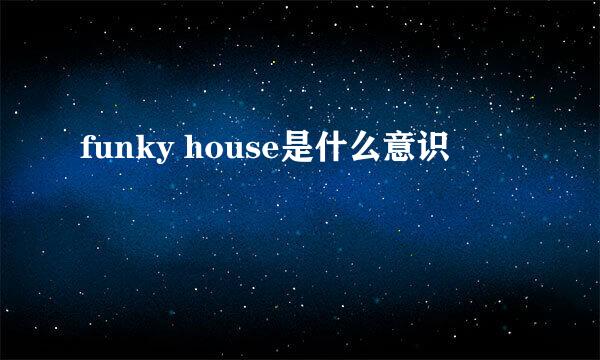 funky house是什么意识