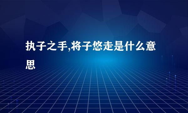 执子之手,将子悠走是什么意思