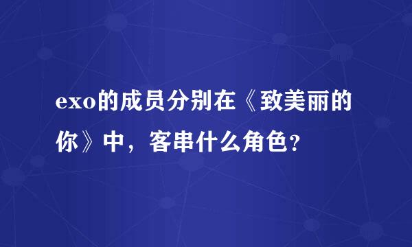 exo的成员分别在《致美丽的你》中，客串什么角色？