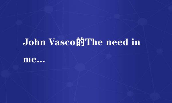 John Vasco的The need in me的中文歌词