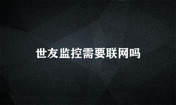 世友监控需要联网吗