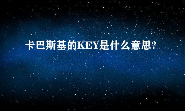 卡巴斯基的KEY是什么意思?